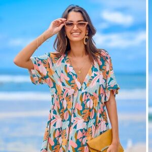 Brand New with Tags Cupshe - Soft Tropics Short sleeve mini dress